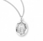 Women's Oval Miraculous Pendant with Scalloped Edges