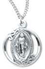 Women's or Youth Round Cut Out Miraculous Medal Necklace