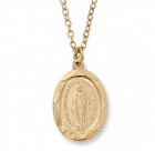 Youth Size Oval Miraculous Medal Goldtone