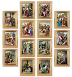14 Stations of the Cross Set 6x8 Prints Under Glass [HFA5419]