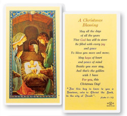 A Christmas Blessing Holy Card Laminated Prayer Card [HPR804]