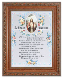 A House Blessing Poem with Sacred Heart 6x8 Print Under Glass [HFA5401]