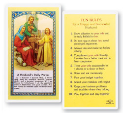 A Husband's Daily Laminated Prayer Card [HPR730]