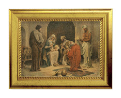 Adoration of the Magi Print by Chambers 5x7 Print in Gold-Leaf Frame [HFA5232]