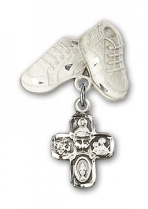 Baby Badge with 4-Way Charm and Baby Boots Pin [BLBP0250]