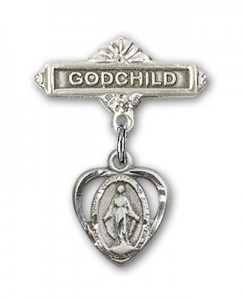 Baby Badge with Miraculous Charm and Godchild Badge Pin [BLBP0214]