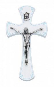 Baby Crucifix with Blue Trim [CRX4400]