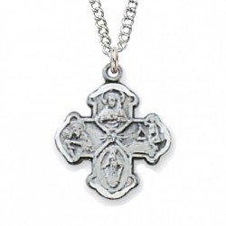 Baby Four Way Cross Pendant - Sterling Silver [MVB1004]