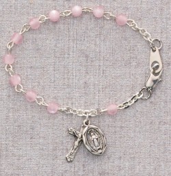 Baby Rosary Bracelet with Pink Pearls [MVM1189]
