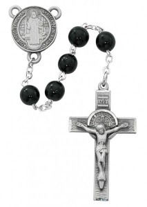 Black Round St. Benedict Rosary [MVRB1194]