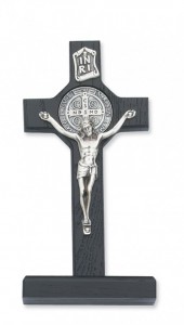 Black Wood Standing St. Benedict Crucifix - 6“H [MVCR1039]
