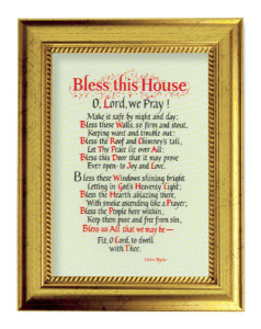 Bless This House by Helen Taylor Prayer 5x7 Print in Gold-Leaf Frame [HFA5251]