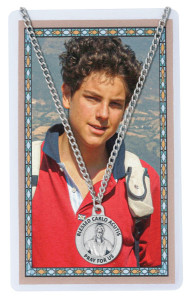 Blessed Carlo Acutis Round Medal with Prayer Card [PCMV025]