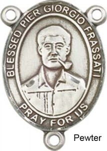 Blessed Pier Giorgio Frassati Rosary Centerpiece Sterling Silver or Pewter [BLCR0376]