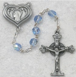 Blue Aurora Borealis Lourdes Rosary [RB3224]
