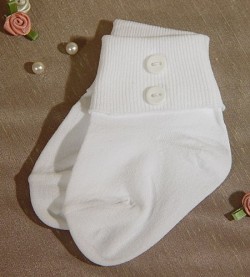 Boys Acrylic Baptism Anklet Sock with Buttons [CFSBSK002]