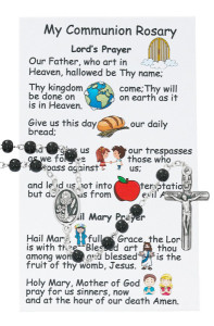 Boys First Communion Prayer Card and Rosary Set [MVR0619]