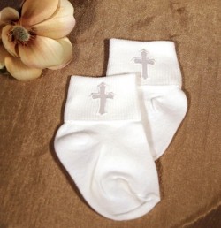 Boys Nylon Anklet with Embroidered Cross Appliqu&eacute; [CFSBSK009]