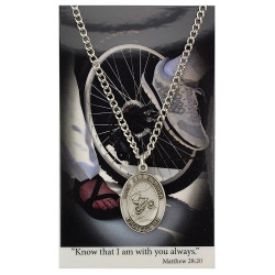 Boys St. Christopher Biking Medal with Prayer Card   [MV1103]