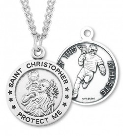 Men's St. Sebastian Lacrosse Medal Sterling Silver [HMM1042]