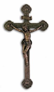 Bronzed Resin Wall Crucifix - 20 Inches [GSCH1077]