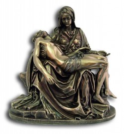 Bronzed Resin Pieta Statue - 6 1/4 Inches [GSCH1010]