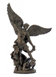 Bronzed Resin St. Michael Statue - 4 Inches [GSCH10053]