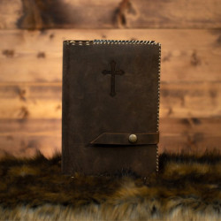 Brown Leather Bible Cover Grizzly [ORM009]