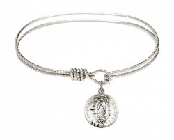 Cable Bangle Bracelet with Our Lady of Guadalupe Charm [BRC4228]