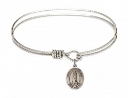 Cable Bangle Bracelet with Our Lady of Kibeho Charm [BRC9414]