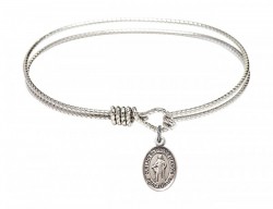 Cable Bangle Bracelet with Our Lady the Undoer of Knots Charm [BRC9383]