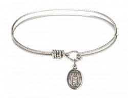 Cable Bangle Bracelet with Our Lady of Victory Charm [BRC9306]