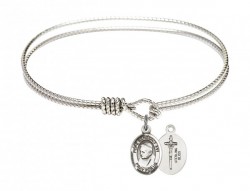Cable Bangle Bracelet with a Pope Emeritace  Benedict XVI Charm [BRC9235]