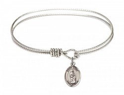 Cable Bangle Bracelet with a Saint Anne Charm [BRC9374]