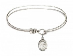 Cable Bangle Bracelet with a Saint Apollonia Charm [BRC9005]
