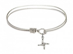Cable Bangle Bracelet with a Saint Brigid Cross Charm [BRC0291]