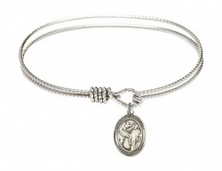 Cable Bangle Bracelet with a Saint Columbanus Charm [BRC9321]