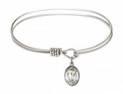 Cable Bangle Bracelet with a Saint Helen Charm [BRC9043]