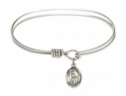 Cable Bangle Bracelet with a Saint Petronille Charm [BRC9209]