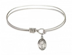 Cable Bangle Bracelet with a Saint Philomena Charm [BRC9077]