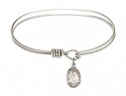 Cable Bangle Bracelet with a Saint Rose Philippine Duchesne Charm [BRC9371]