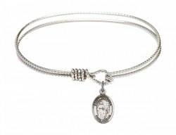 Cable Bangle Bracelet with a Saint Susanna Charm [BRC9280]