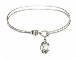 Cable Bangle Bracelet with a Saint Theodora Charm [BRC9382]