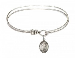Cable Bangle Bracelet with a Saint Zoe of Rome Charm [BRC9314]