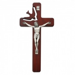 Cherry Stained Holy Spirit Crucifix [CRX4464]