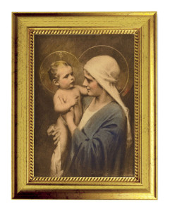 Child Jesus and Mary 5x7 Print in Gold-Leaf Frame [HFA5237]