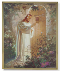 Christ Knocking Gold Frame 11x14 Plaque [HFA4968]