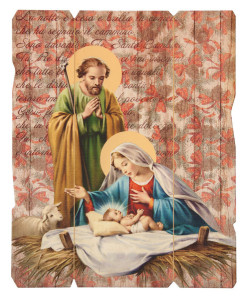 Christmas Holy FamilyDistressed Wood Wall Plaque [HFA4631]