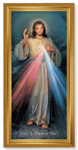 Church Size Divine Mercy Gold Framed Art - 2 Sizes [HFA4772]