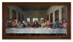 Church Size Last Supper Walnut Finish Framed Art [HFA4769]